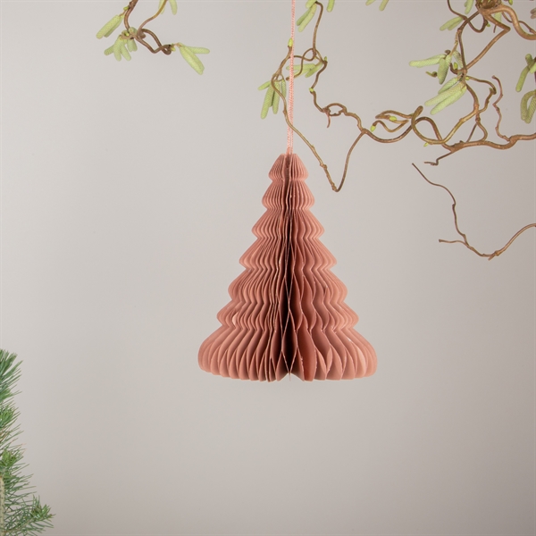 Papir juletræ 16 cm. Kobber